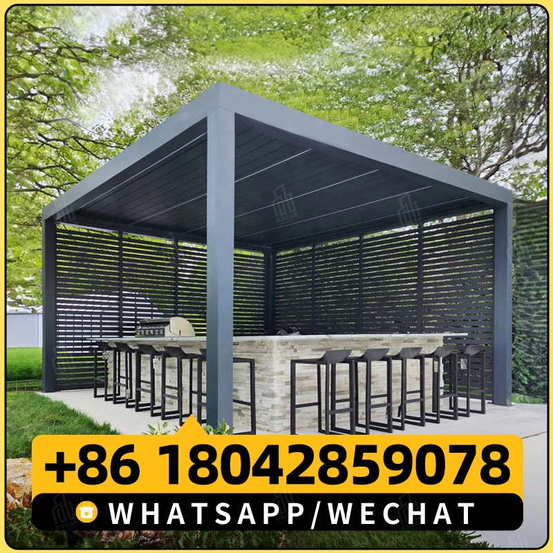 Factory Directly Deluxe Outdoor Double Roof Steel Hexagonal Gazebo Pavillon 3.5x3.5m With 5pcs Fences For Patio Lawn Garden