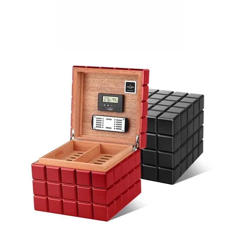 

Cube cigar moisturizing box 80 pcs, cedar wood moisturizing box, high-end mellow waking eggplant