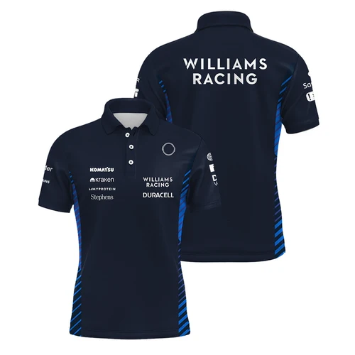 Imagen 1 del producto Polo Williams Racing para hombre Carlos Sainz 55 Alex Albon 23, camiseta para deportes al aire libre, Top de secado rápido, Polo diario de talla grande para hombre