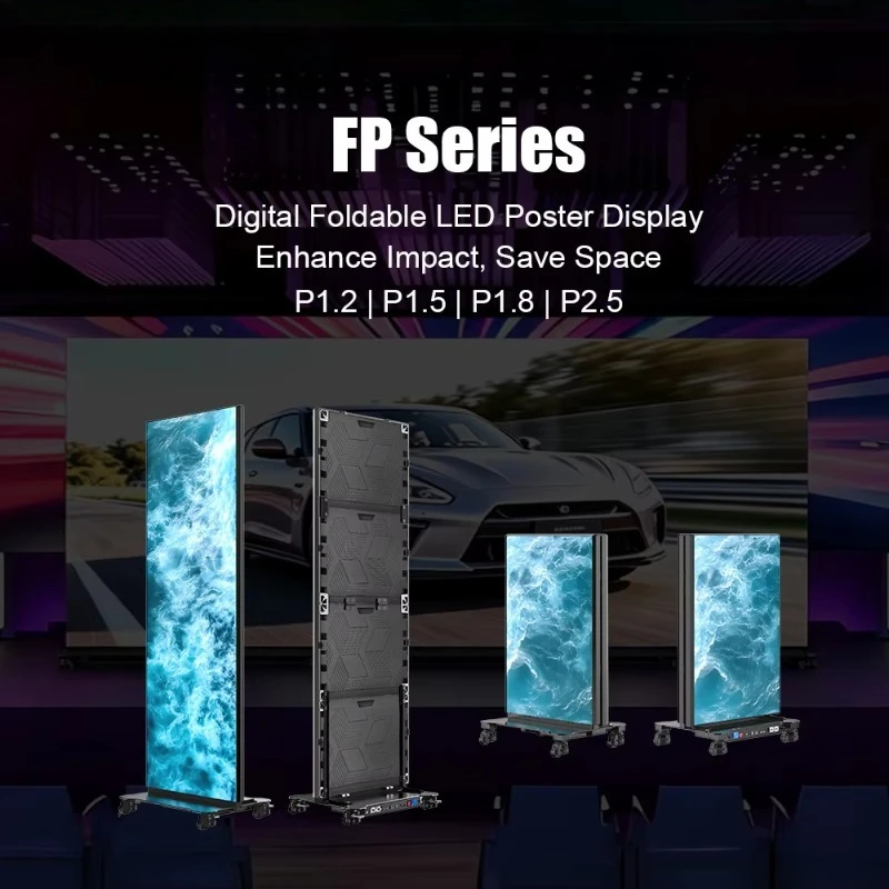 Gob Technology P1.2 P1.5 P1.8 P2.5 Foldable Standing Led Poster Screen Display for Shopping Mall Advertising