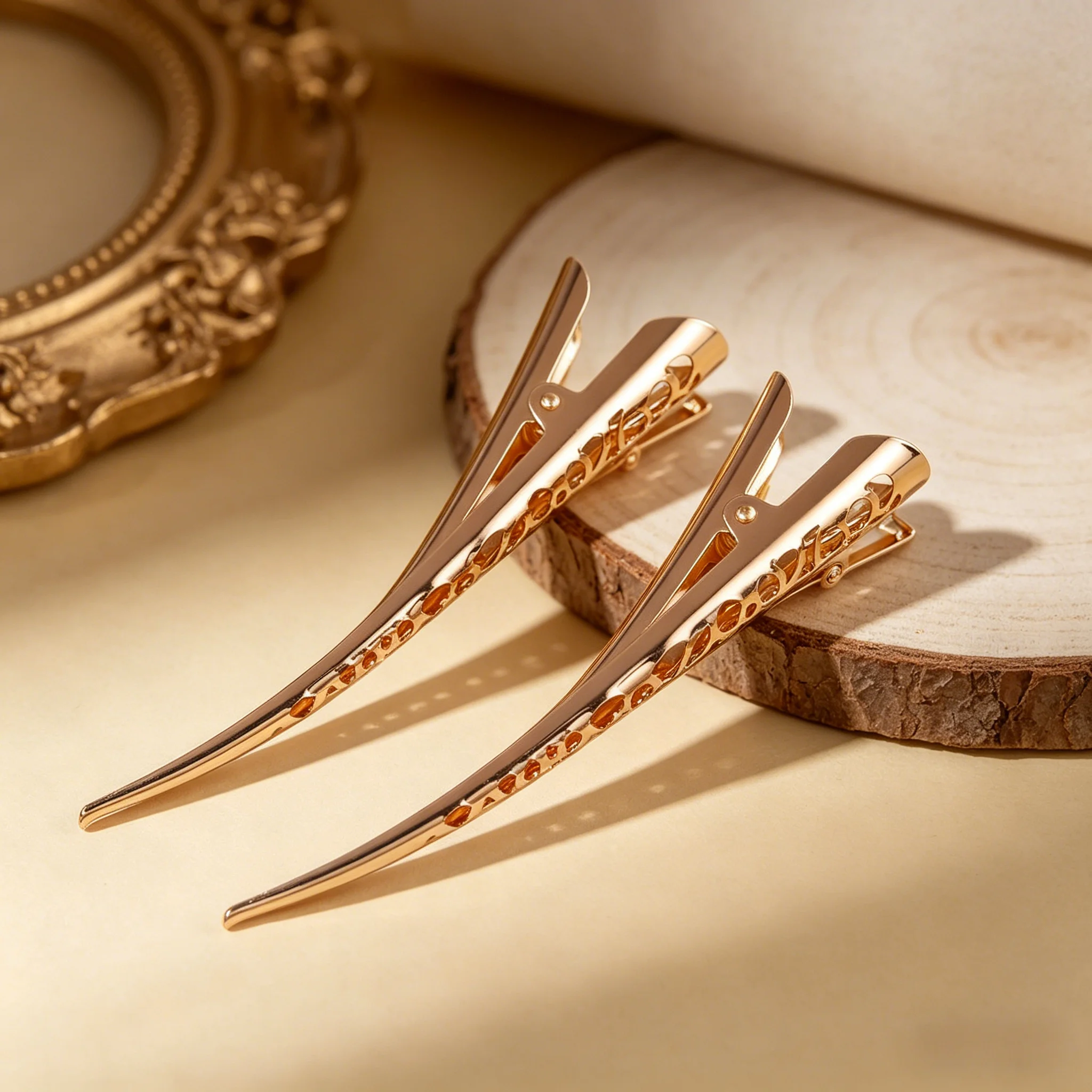 Silver/Golden Bohemian-style Open Seamless Hairpin - Crocodile Mouth Hairpin, for Fixing Side Bangs Accessories