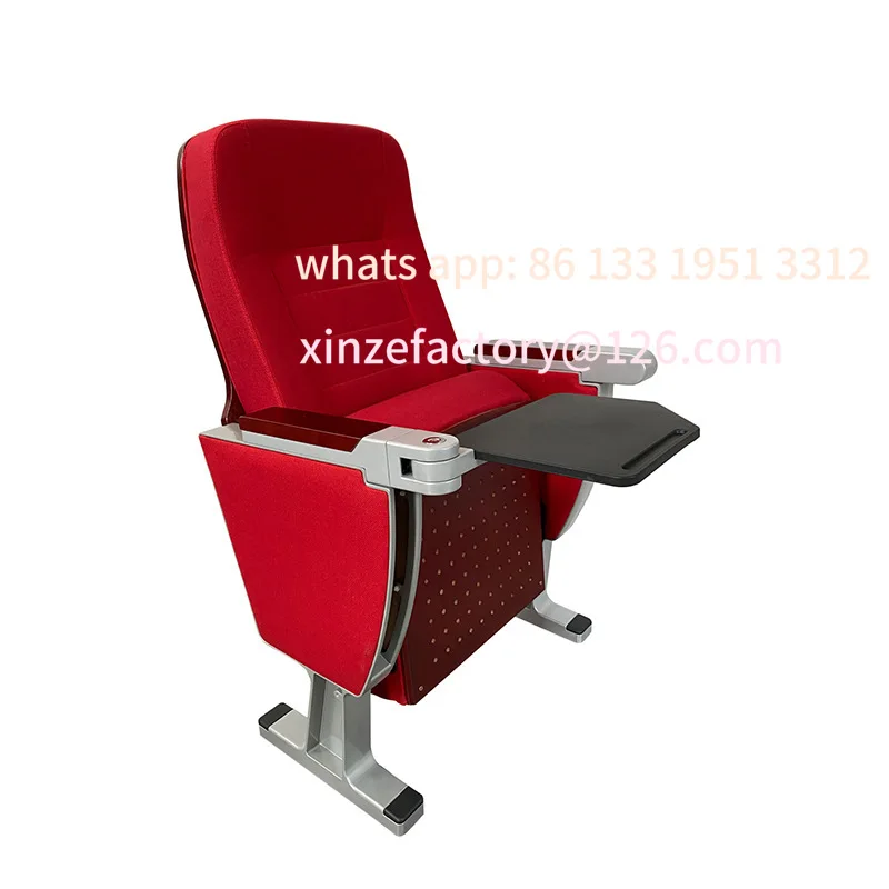 

Customizable Auditorium Chairs Lecture Hall Aluminum Alloy Theater Hospital School Meeting Room Flannel Solid Wood Armrest Writi