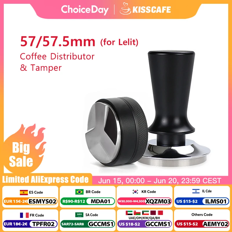 

Coffee Tamper 57mm 57.5mm Constant Pressure 30 Lbs Powder Hammer For Lelit Anna Barista Espresso Macker Accessories Corner Tool