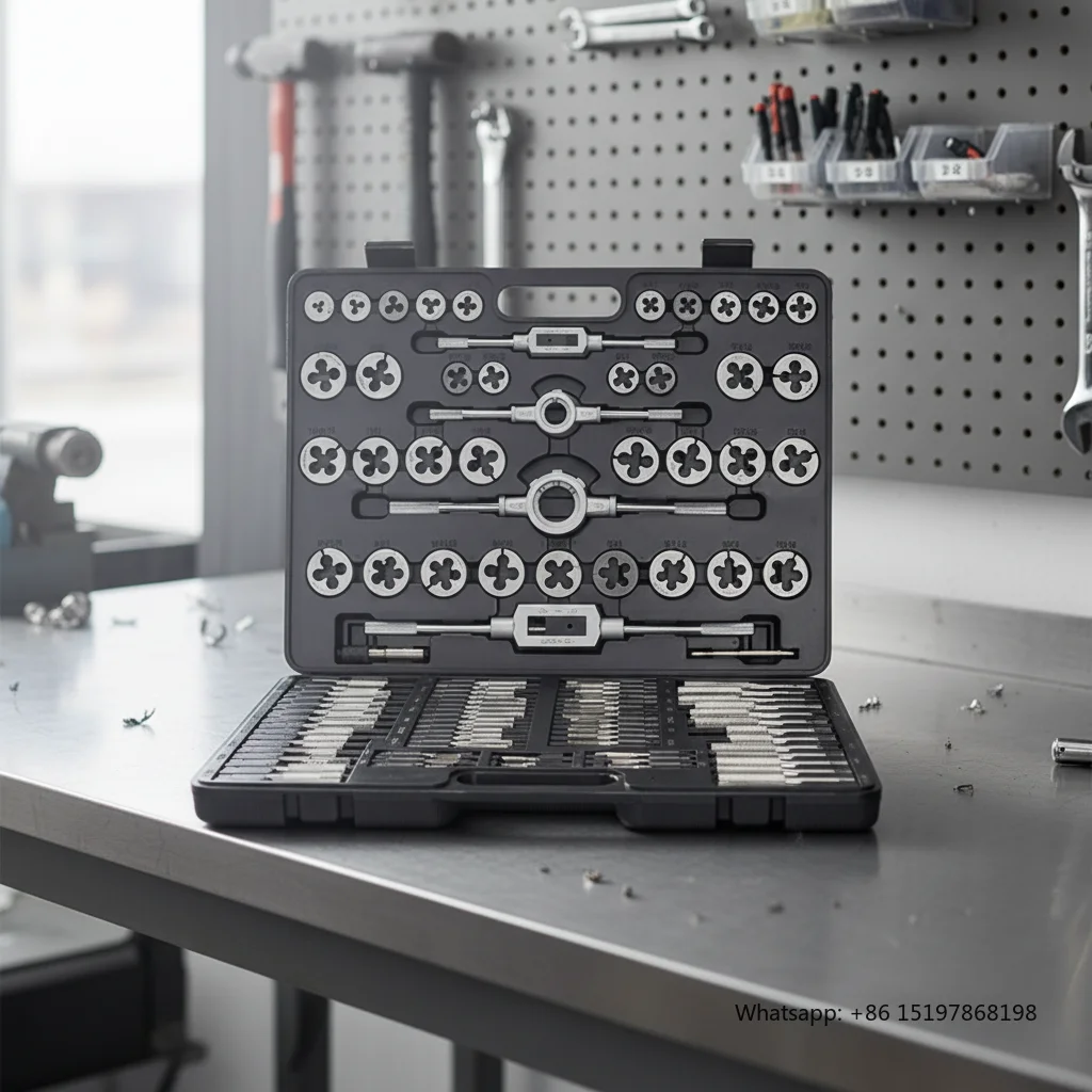 110PCS Tap and Die Set Metric Inch Tungsten Alloy Steel Thread Cutting Tool Kit