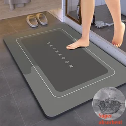 Super Absorbent Bathroom Mat Non-slip Toilet Non-slip Bathtub Mat Bathroom Entry Door Carpet Diatomite Protective Foot Mat Rugs