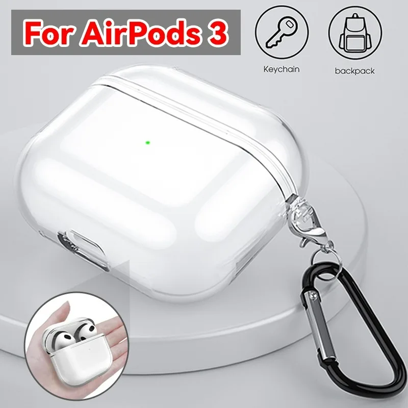 

Зарядный чехол для Apple Airpods 3rd с горной пряжкой, противоударный прозрачный защитный чехол, защита военного класса для Airpods3