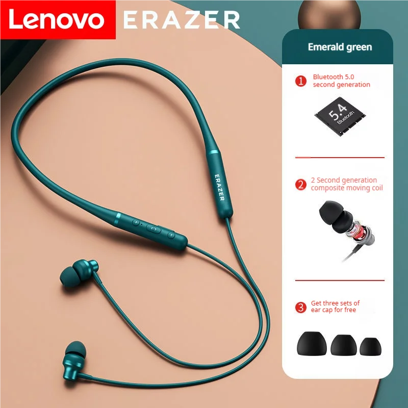 Lenovo ERAZER XE05MAX Bluetooth Earphones 5.4 Earbuds Sport Earphone Comfortable Neckband Sports Headphones For Noise Reduction