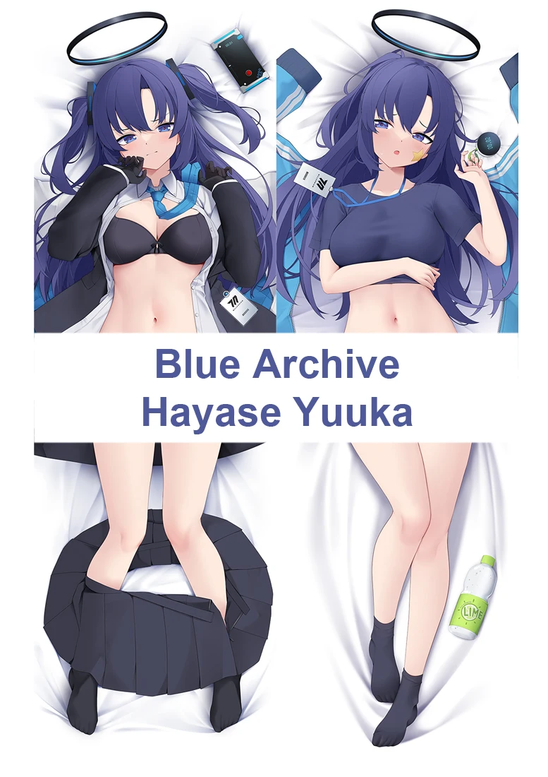 Anime Decor Pillow Case Blue Archive Hayase Yuuka Dakimakura Waifu Pillowcase 2-Side Print Hugging Body Cushion Cover Gift