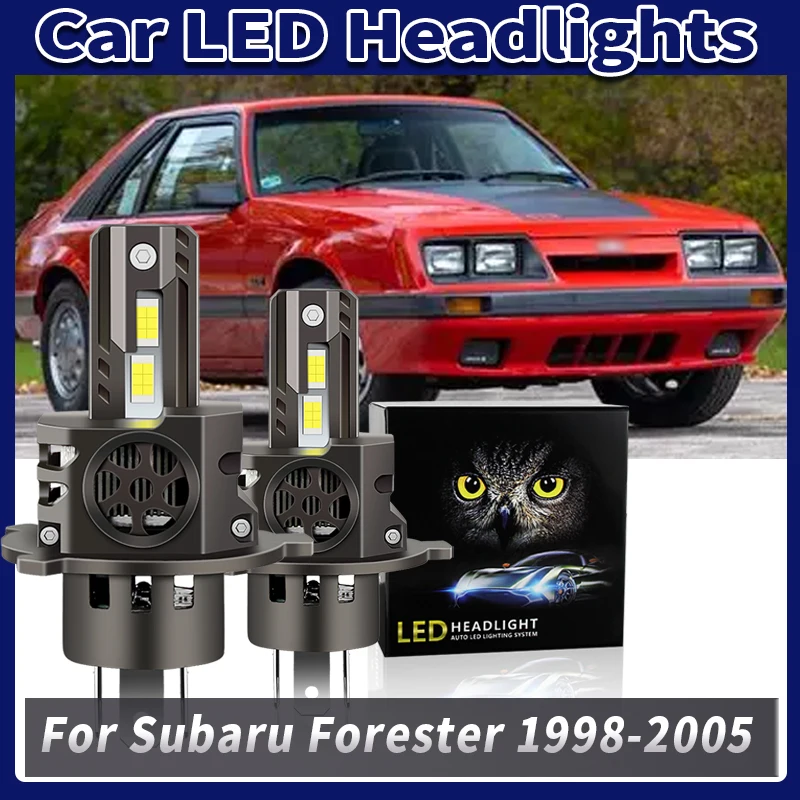 1 set LED Mini Wireless Auto Lamp 9003 HB2 High Beam Headlight For Subaru Forester 1998-2005 H4 Low Beam Light Bulb DC12V 6000K