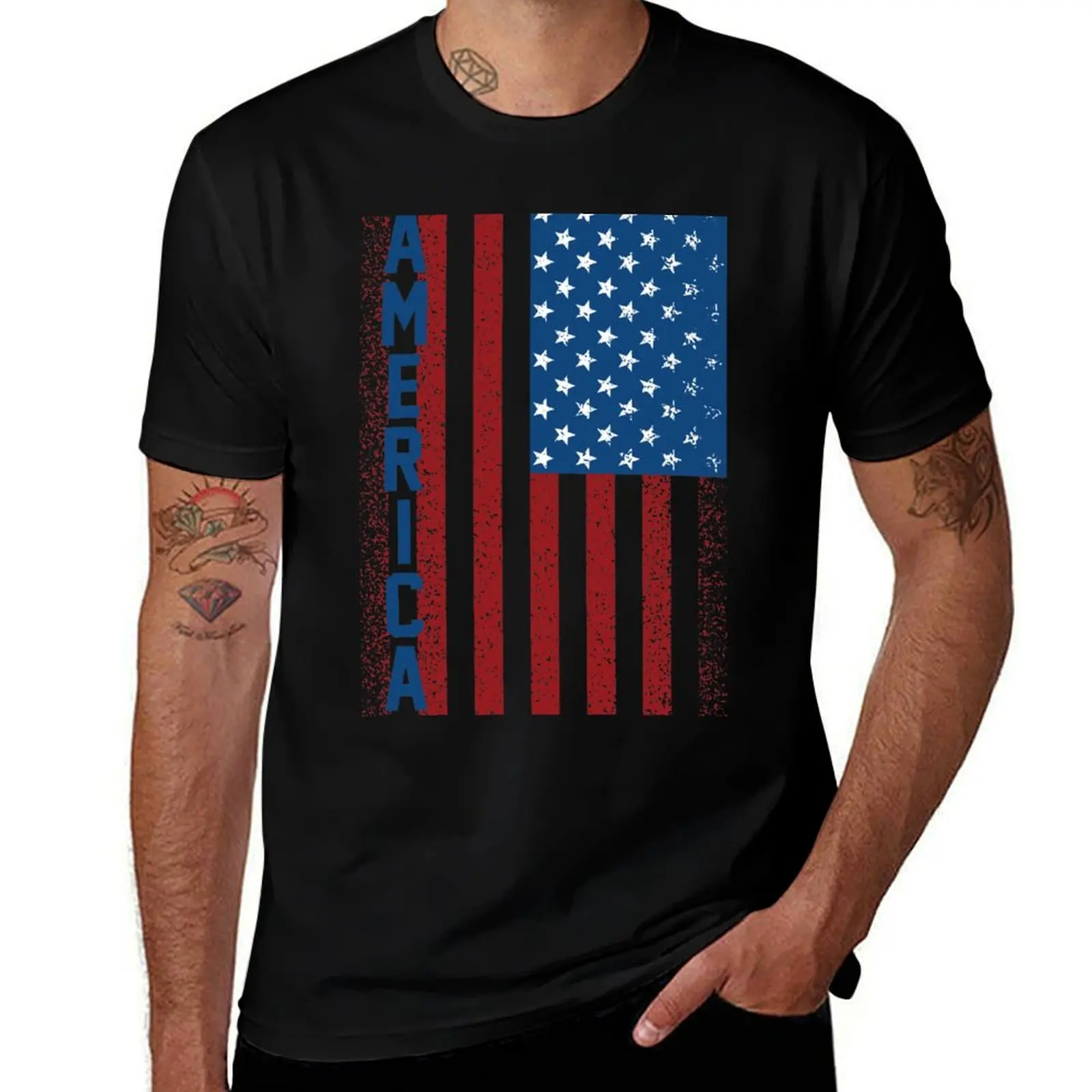 

American Freedom Flag T-Shirt man tshirt man t shirt luxury t shirts for man pack cotton T-Shirt