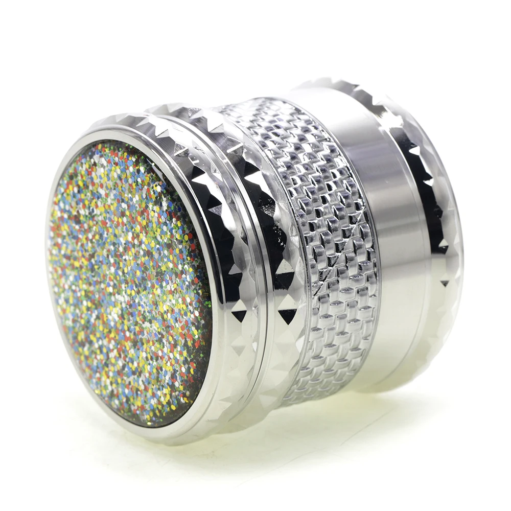 Sequins Tabacco Grinder 66mm Metal Herb Crusher 5 Layer Dried Flowers Home Funny Gift for Men