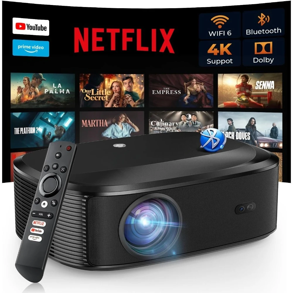 جهاز عرض أفلام خارجي 4K واي فاي بلوتوث مع فيديو Netflix Prime مدمج يوتيوب يدعم HDMI USB iOS Android Windows #2