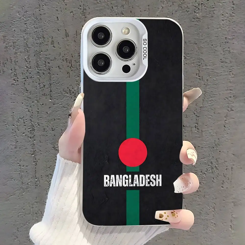 Custodia per telefono con bandiera per passaporto Bangladesh per iPhone 17,16,15,14,13,12,11,Pro,XS,Max,Plus,Mini,SE Cover antiurto opaca bianca caramella