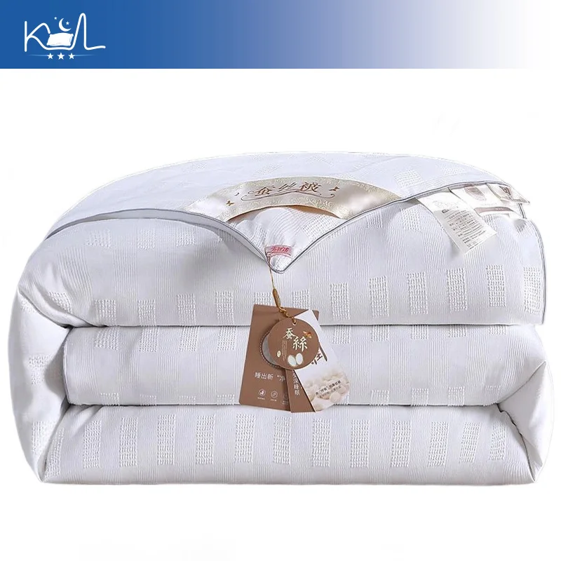 100% Mulberry Silk Summer Cooling Quilt, Lightweight Machine Washable Air Conditioner Comforter, Thin Breathable Duvet
