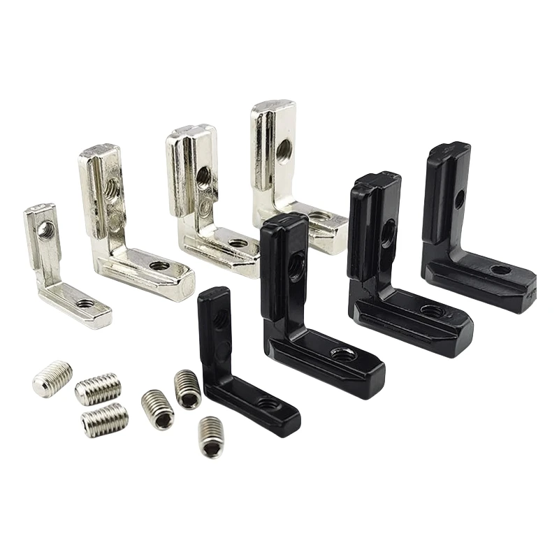 10Pcs 2020 3030 4545 4040  Series Inside Hidden Bracket L Shape Interior Corner Connector with Screws for Aluminum Profile