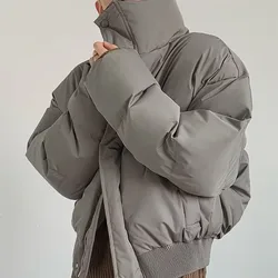 Parka courte rétro chic pour hommes, mode High Street, minimaliste, coréen, automne, hiver, basique, vêtements d'extérieur unisexes, col montant, gothique