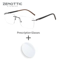 ZENOTTIC gafas graduadas rectangulares sin montura de alta calidad antiluz azul/gafas ópticas fotocromáticas para hombres