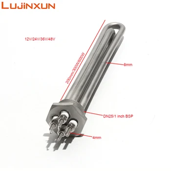 LUJINXUN-Chauffe-eau solaire Chr25, radiateurs tubulaires 1 pouce, tout acier inoxydable 300, DC12V, 24V, 48V, 600W, 304 W, 152