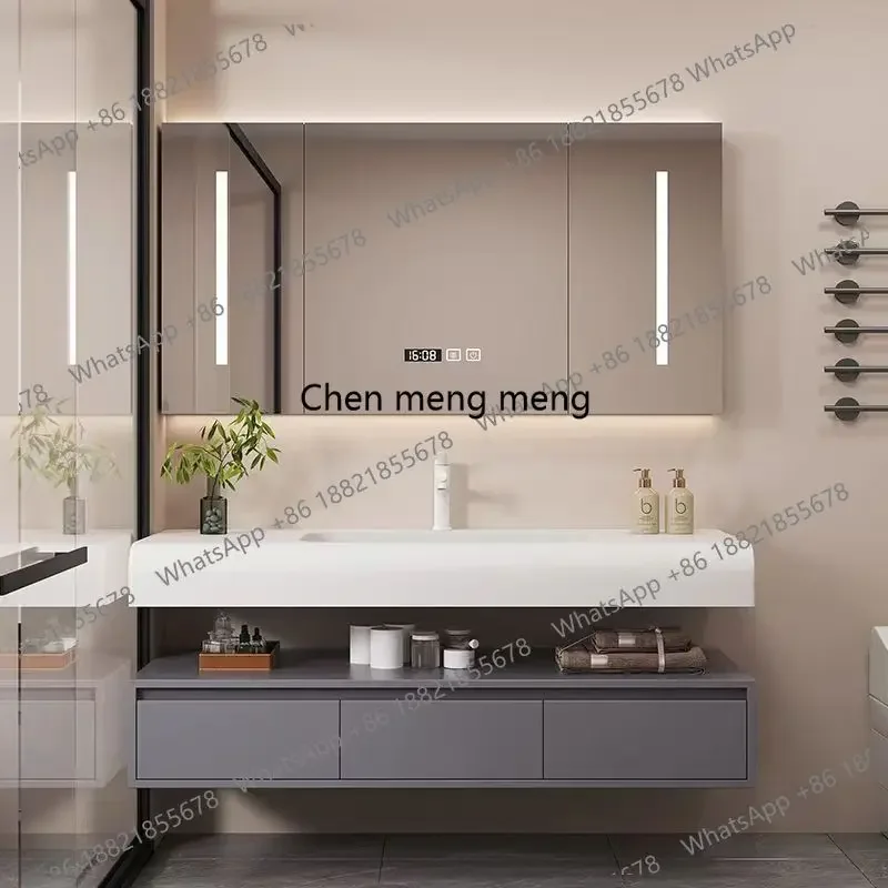 F150 New cream, skin feeling bathroom cabinet toilet washbasin cabinet combination