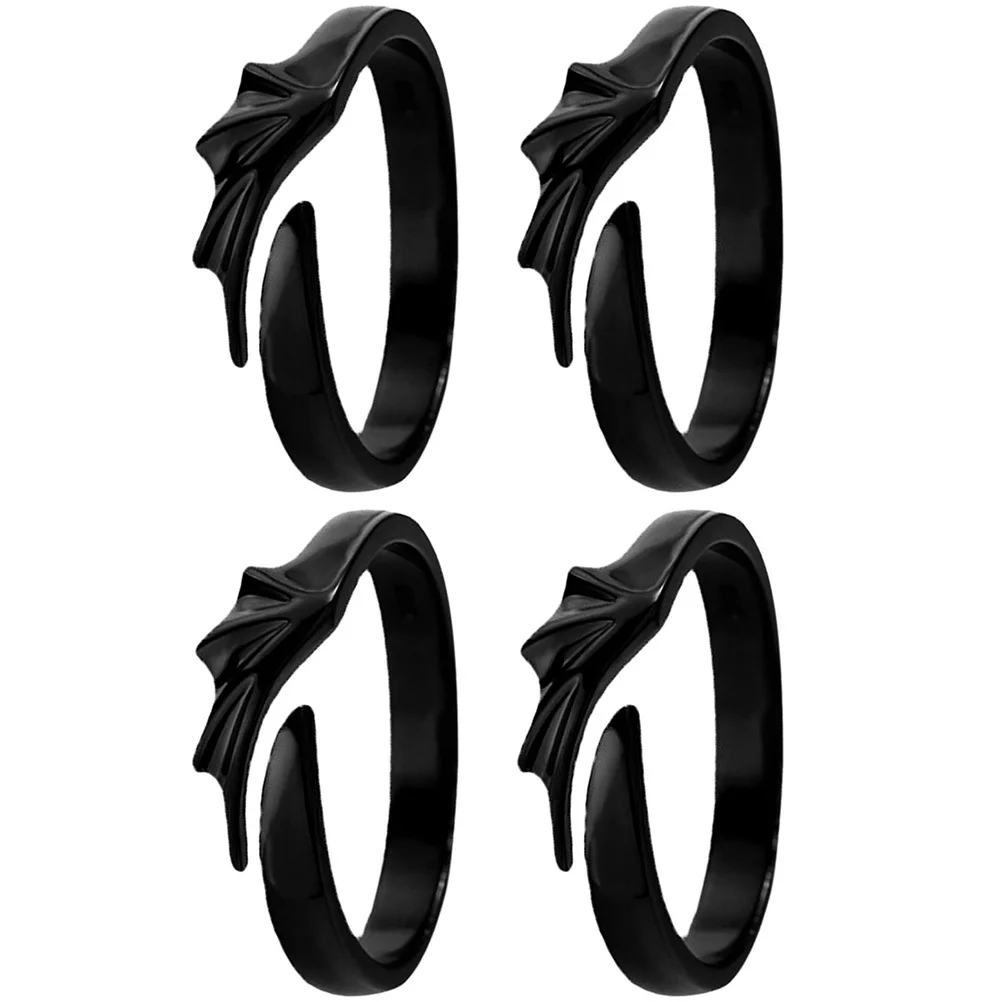 4Pcs Devil Rings Matching Couple Jewelry Adjustable Open Rings Fashionable Unique Lustrous Appearance for Men Women Lover