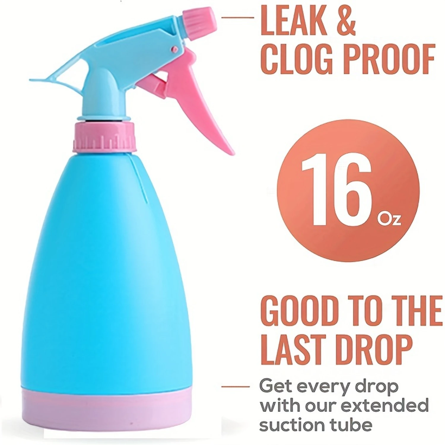 1pc, 16 Oz Leak-Proof Empty Spray Bottle - BPA-Free, Multi-Purpose Mist/Stream Sprayer for Cleaning, Plants, Pets, Vinegar, BBQ