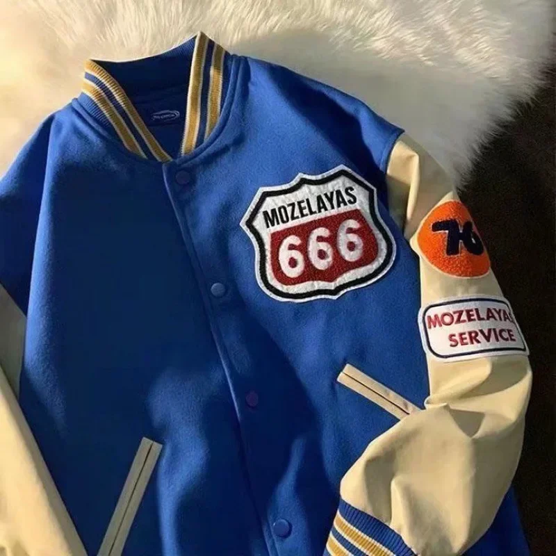 Y2k Hooded Baseball Uniform Handsome Retro Harajuku Style Jacket Spring And Autumn Student Couple Sweater Clothes Hoodies Women