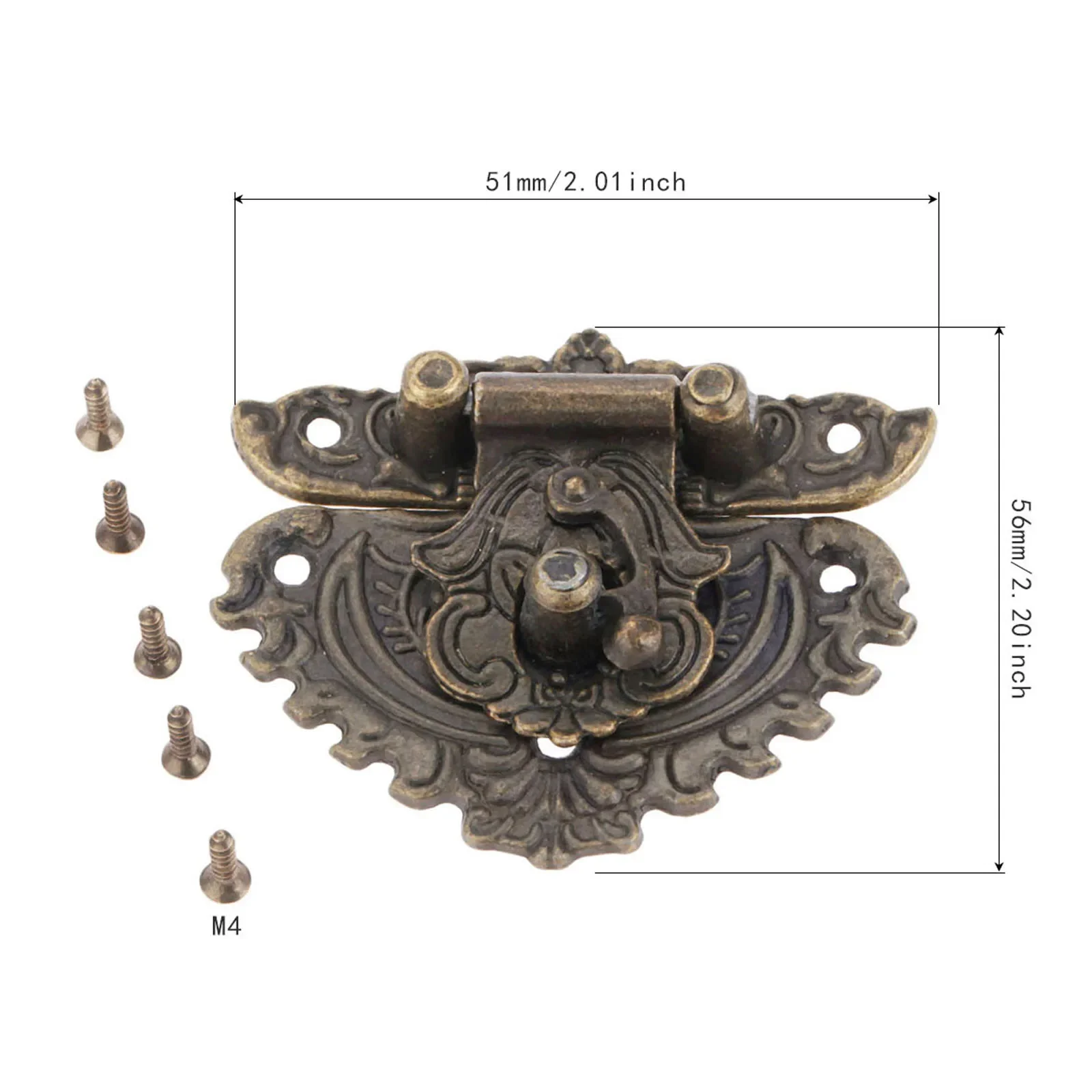 1pc Antique Bronze Hasp zatrzask biżuteria drewniane pudełko blokada miniszafa klamra Case zamki ozdobny uchwyt 50*56mm