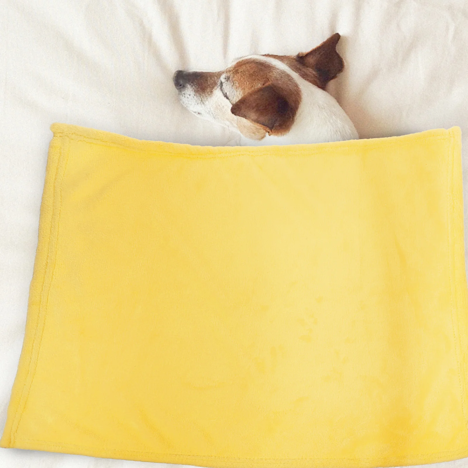 Preciosa manta de lana de franela para mascotas, acogedora, cálida, cómoda, Color sólido, amarillo, costuras de aguja altamente elaboradas