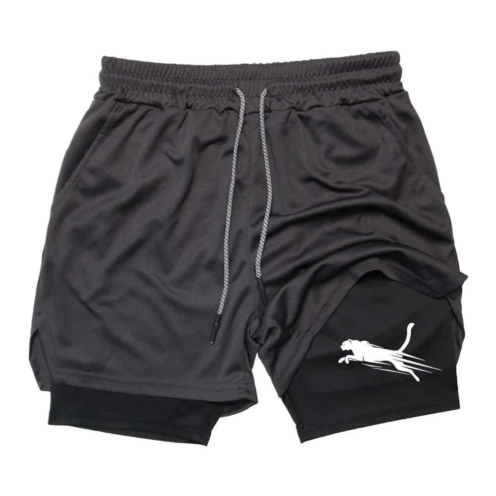 

Летние мужские шорты для тренировок в тренажерном зале и фитнесе, быстросохнущие спортивные компрессионные двухслойные шорты «два в одном», повседневные повседневные шорты M-3XL