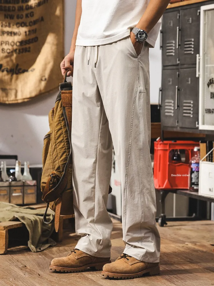 

Ice Silk Cool Feeling Summer Thin Outdoor Hiking Qui Dry Loose Men's Casual Pants Straight Leg Loose Fit Faionable Americ...