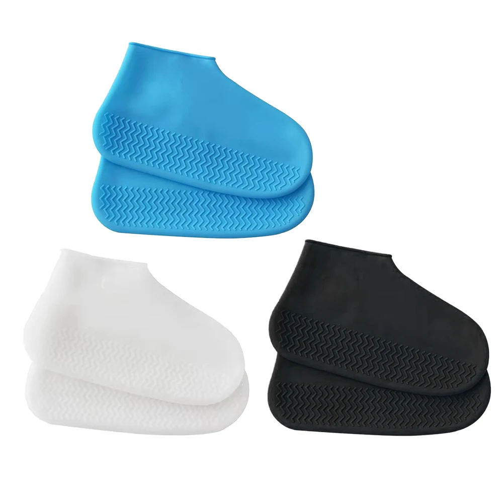 

3 Pairs Non-slip Shoe Covers Thicken Rainy Day Boot Protector Anti-slip for Adult Bike Vacation Silicone Shoes Case