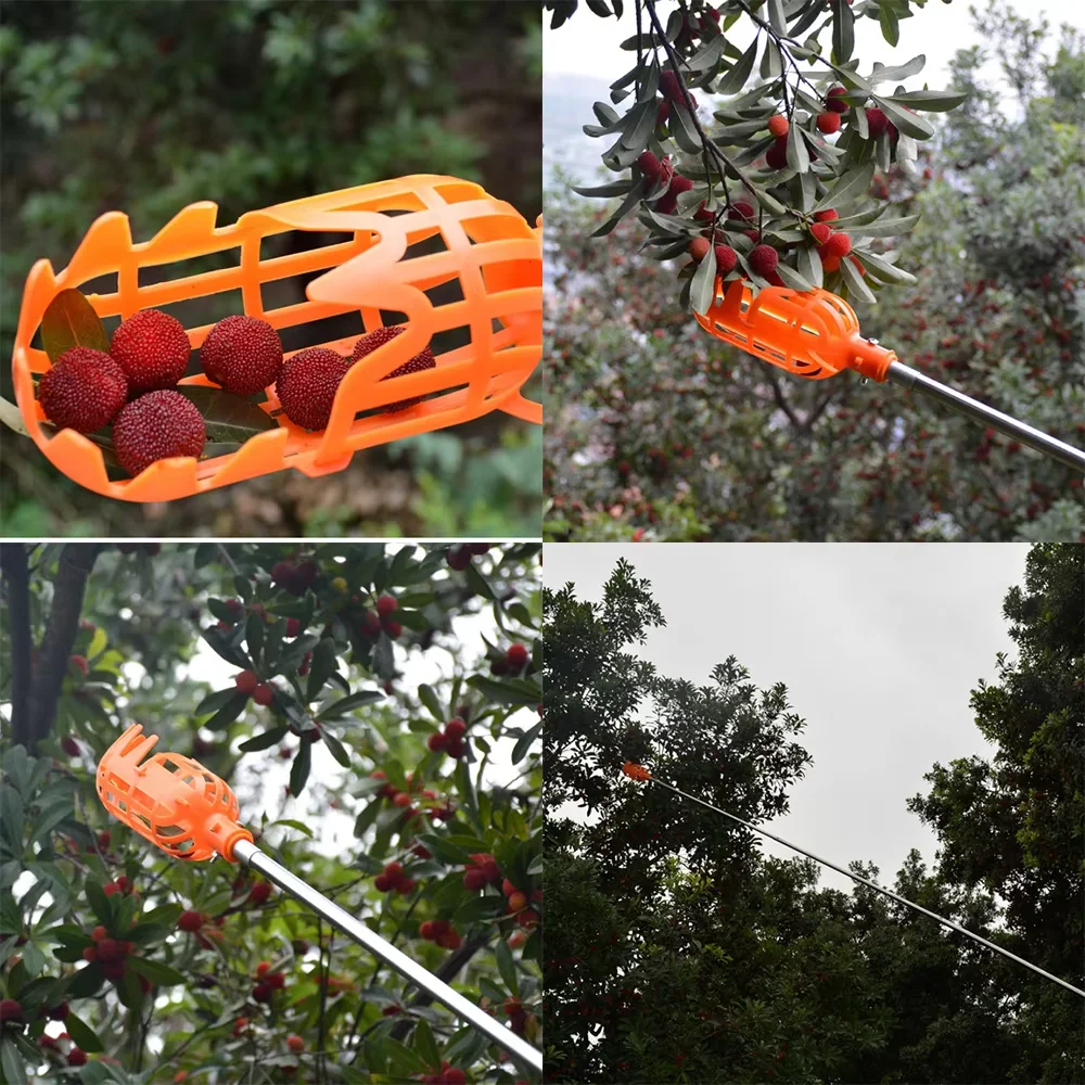 Plastic Fruit Picker Catcher Garden Tool for Apple Pear Peach - Handheld Picking Tool without Pole for Easy Fruit Harvesting
