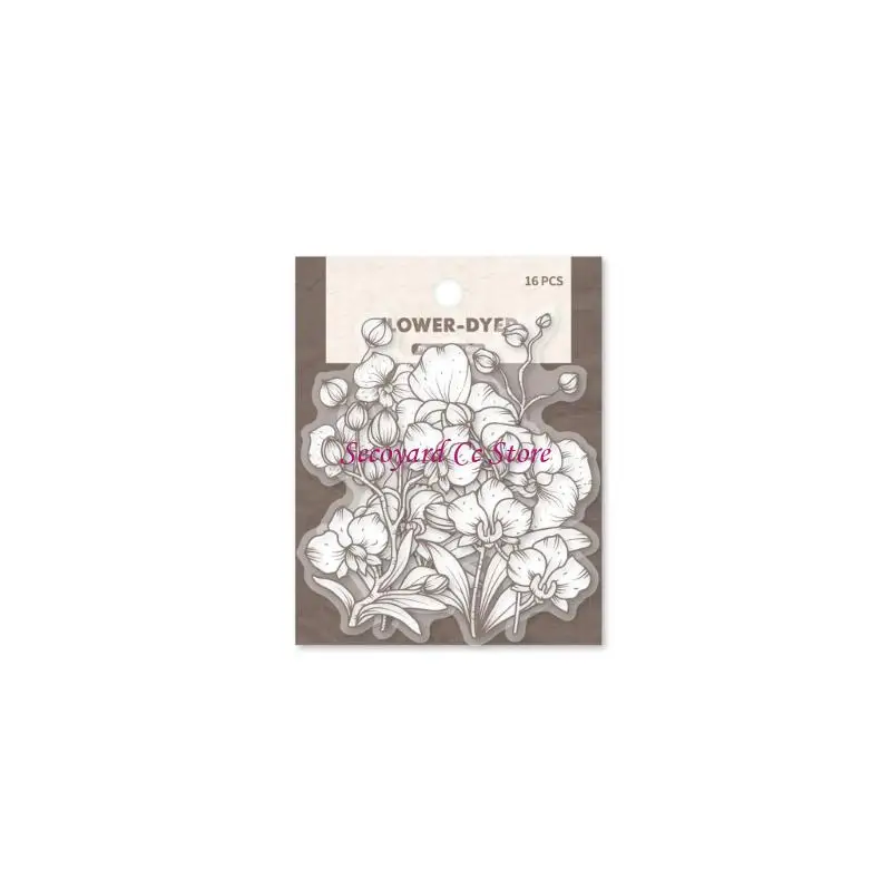 N3UC Practical Retro Flower Sticker with Strong Adhesion Easy Removal Not Residuing