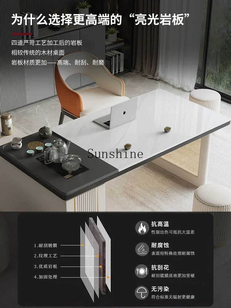 Tea table and chair combination simple and integrated Kung Fu tea table kettle