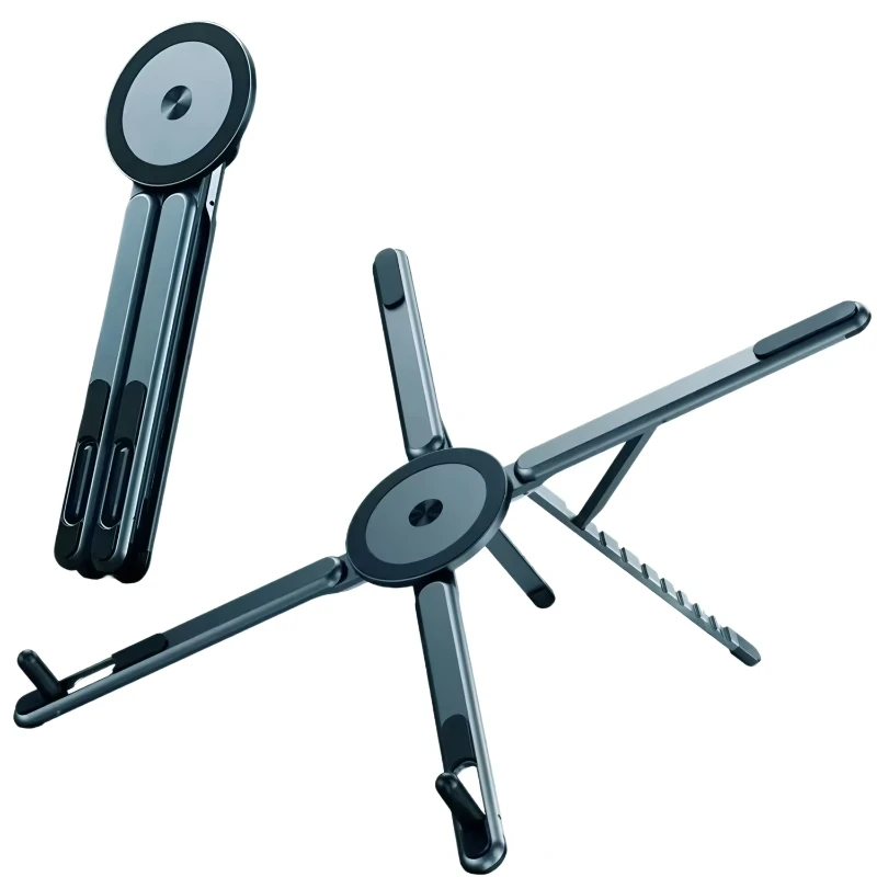 Foldable Magnetic Laptop Stand Aluminum Alloy Abs Plastic Rotatable Heat Dissipation Holder Multi Functional Support Bracket