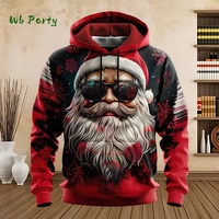 New 2025 Hoodie Santa Claus Men Fashion 3D Print Holiday Streetwear Christmas Hoodie Hooded Kangaroo Pocket Y2k Men's Sweatshirt