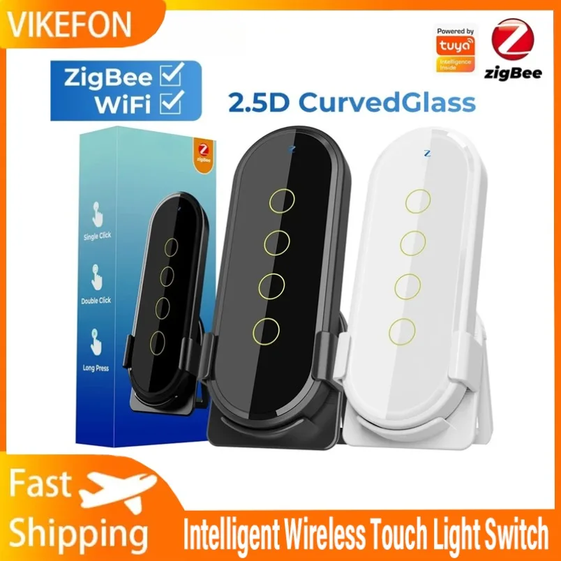 

Флуоресцентная кнопка, сенсорное управление светом, 118*45*13,5 мм, переключатель умного дома, многофункциональные настройки, закаленное стекло 2,5D