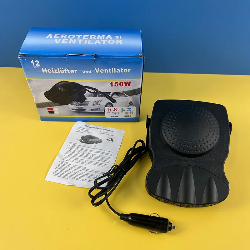 Portable electric two-in-one car AC windshield defrosting, motorcycle interior heating defogging heater, 12V 24v car fan
