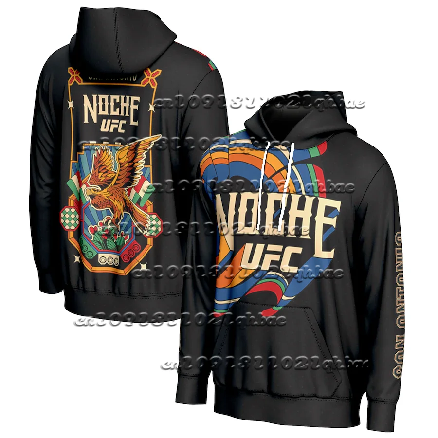 

2025 New Early Autumn UFC Fighting Men's Hoodie Sports and Leisure 3D Printed Top.