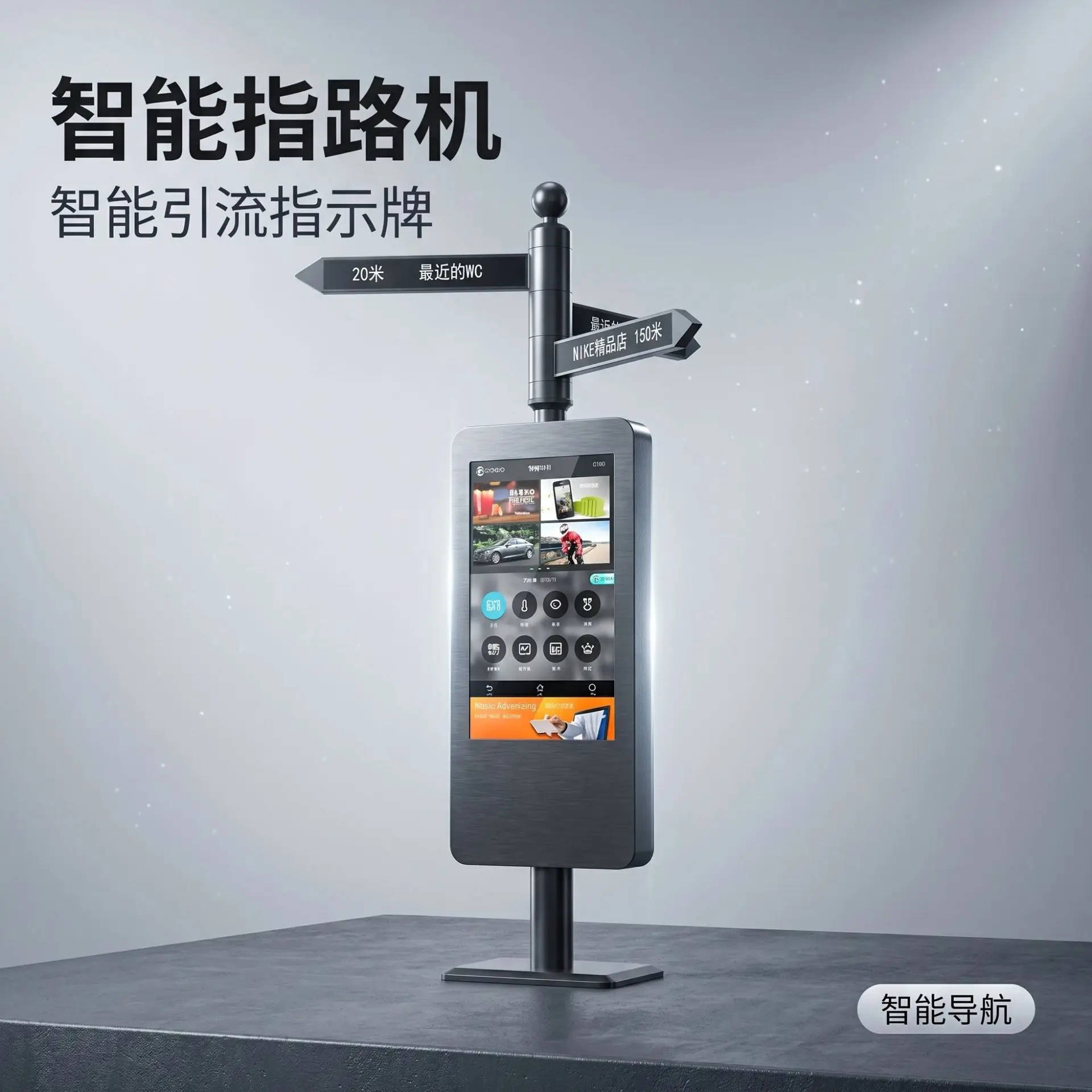 Outdoor intelligent guide sign Park smart rotatable touch query guide screen Electronic intelligent guide sign