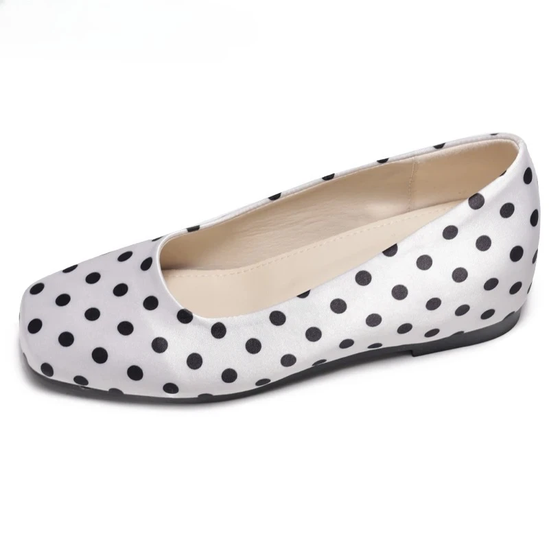 Slip On Office Shoes Ladies Elegant Internal Elevation Dress Ballet Spring Dot Square Toe Women Mary Jane Concise