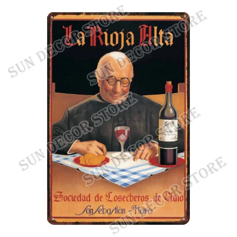 JEREZ FLORIO Spanish Wine Retro Metal Sign Plaque Vintage Tin Wall Decor Club Man Cave Bar Decoration Plates 8X12 Inch  A-2348