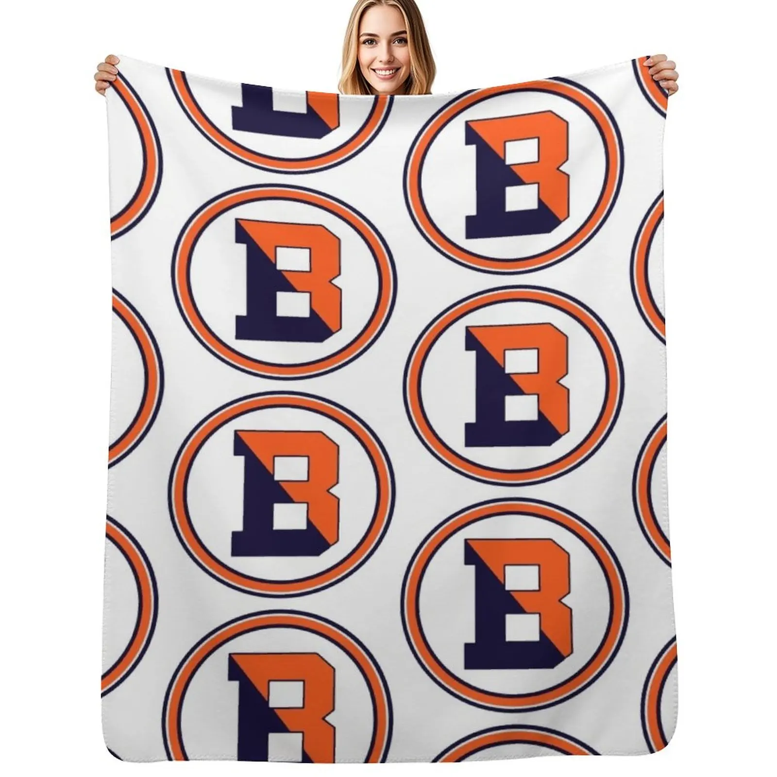 

Bucknell Emblem Throw Blanket blankets ands Decorative Throw Bed linens Blanket