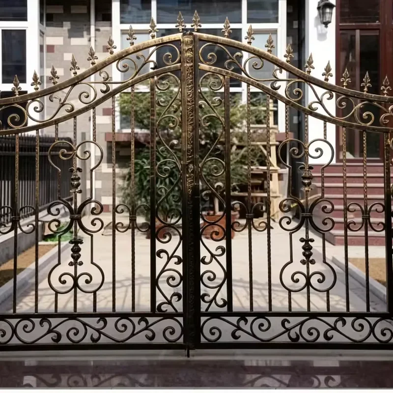 2026 Decorative Wrought Iron Galvanized Security Driveway Gates and Modern Design Eco-friendly Garden Fence China Best