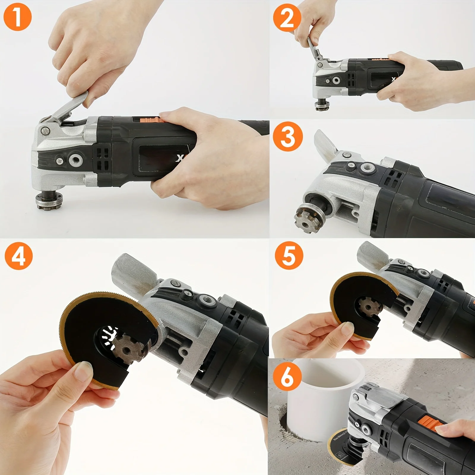 Conjunto de lâminas de serra oscilante universal, semi círculo titânio bimetálico, segmento multiuso, 4pcs