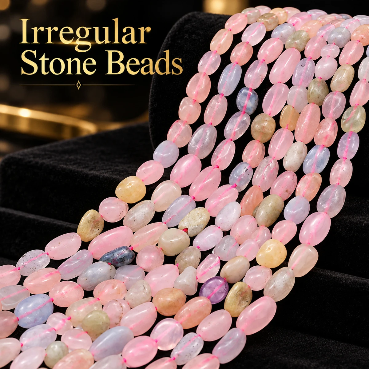 6-8mm About 23-26pcs Natural Multi Color Morganite Irregular Nugget Beads Stone Beads For Bracelet Necklace DIY Jewelry Marking