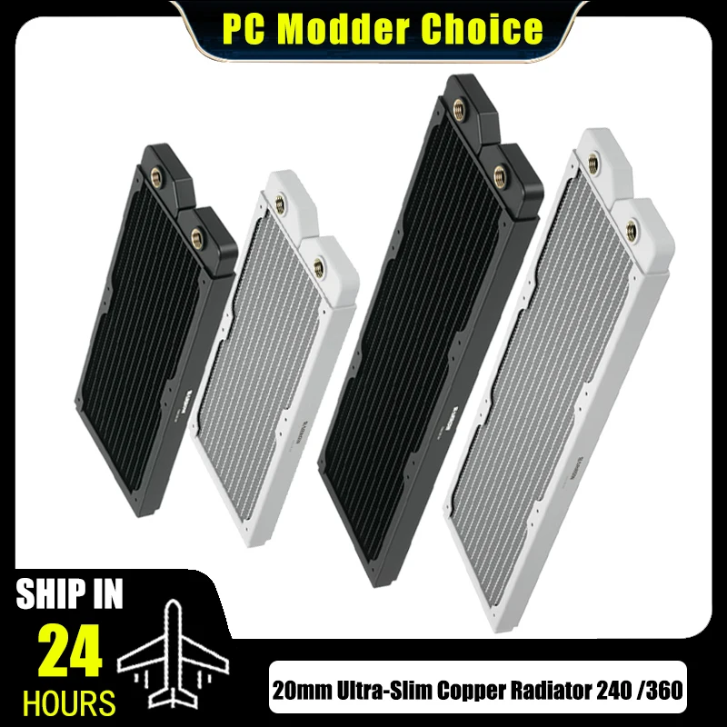 

BARROW 20 мм шелковый радиатор 240 360 Корпус компьютера Разряд воды Жидкостный теплообменник Подходит для 12 см Вентиляторы 240 360 Водяной охладитель