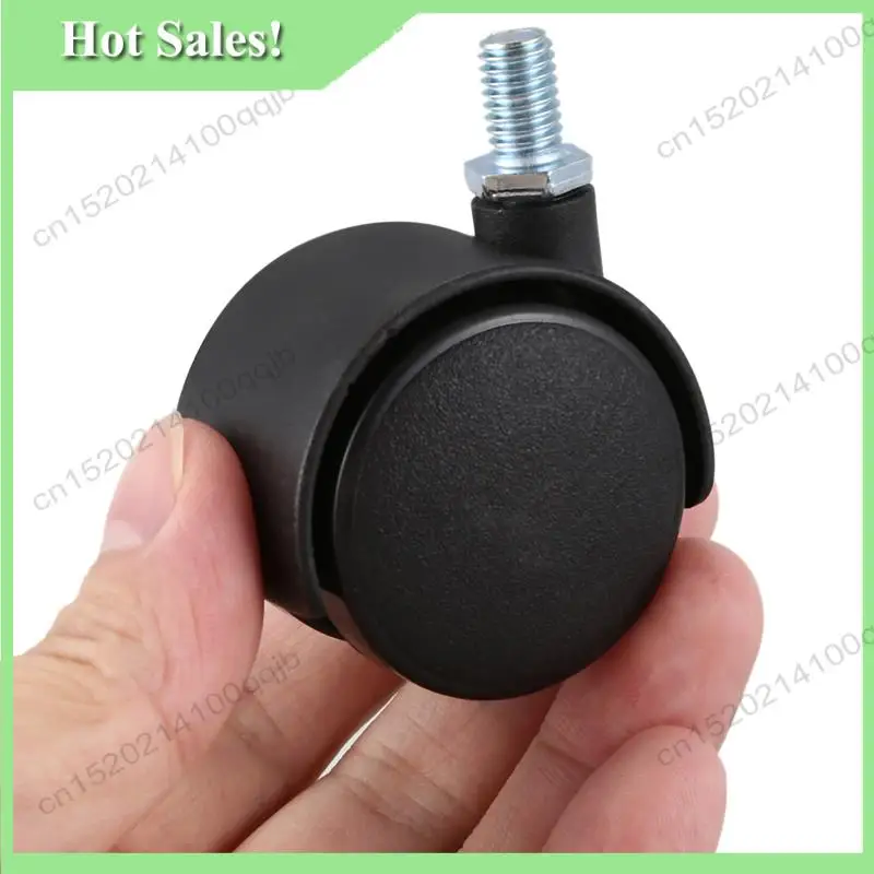 

-FDDT Plastic Swivel Caster 8Mm Screw Stem 1.5-Inch Dia Wheel 24 Pcs Black
