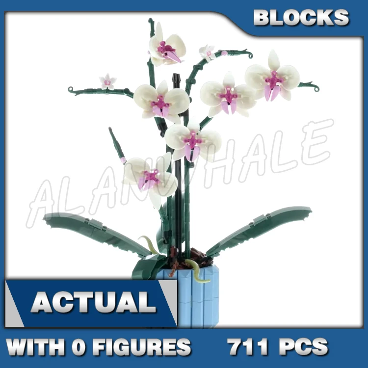 

711pcs Creator Expert Orchid Plant Decor Bouquet Botanical Collection 10113 Building Blocks Toys Compatible With Model