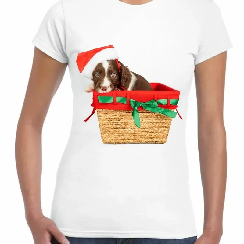 Springer Spaniel Santa Claus Father Christmas Women'S T Shirt